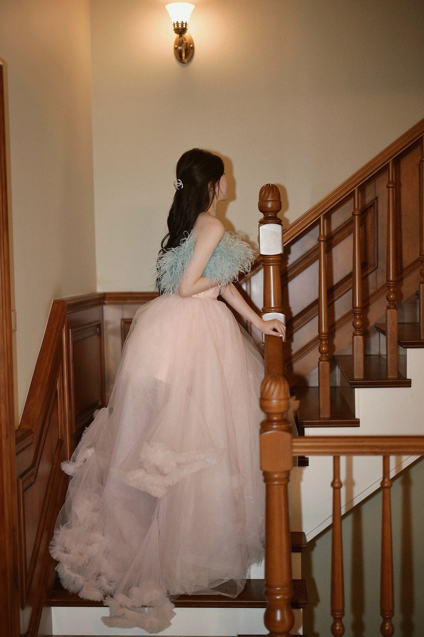 Castle Maiden Custom Feather Ball Gown