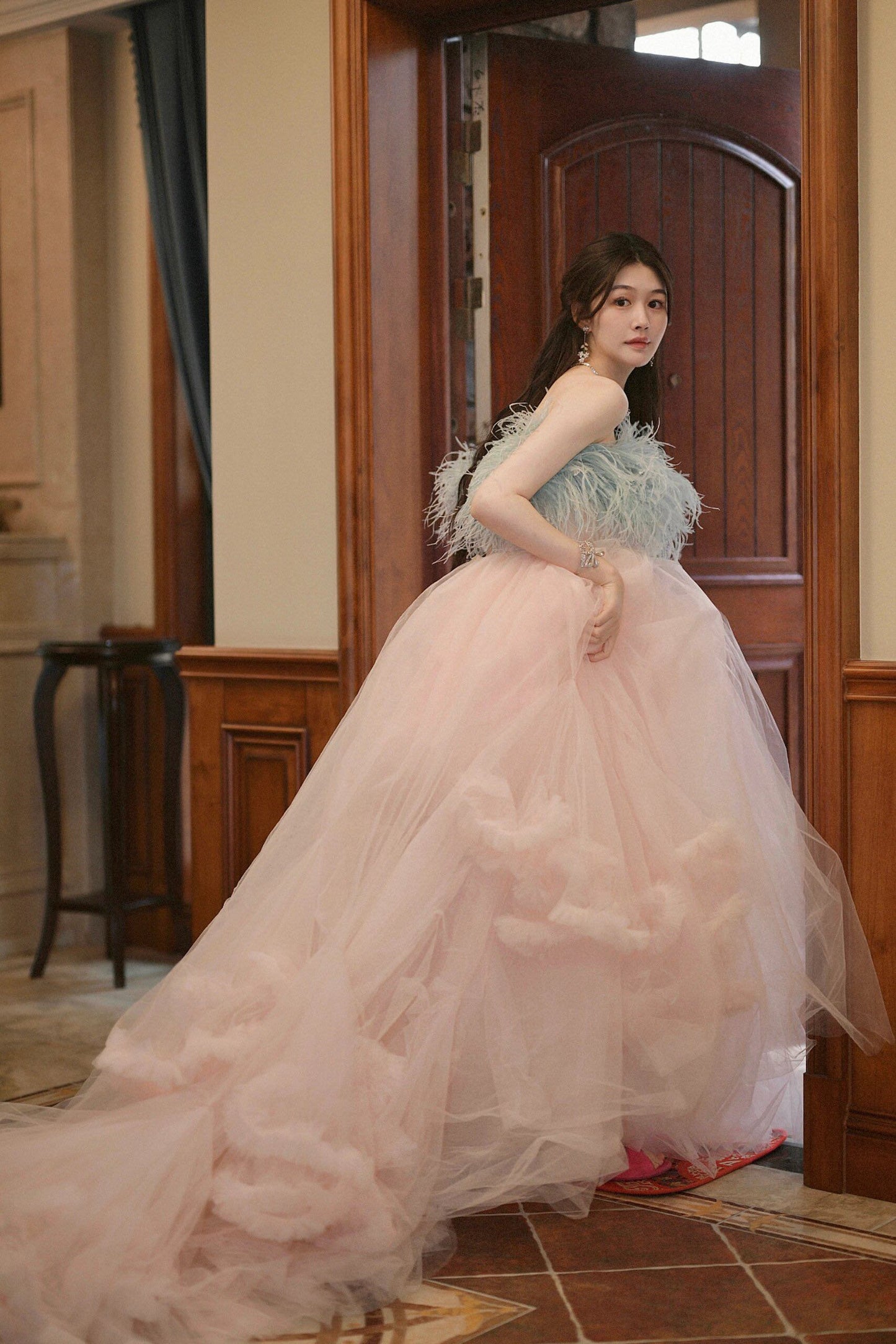 Castle Maiden Custom Feather Ball Gown