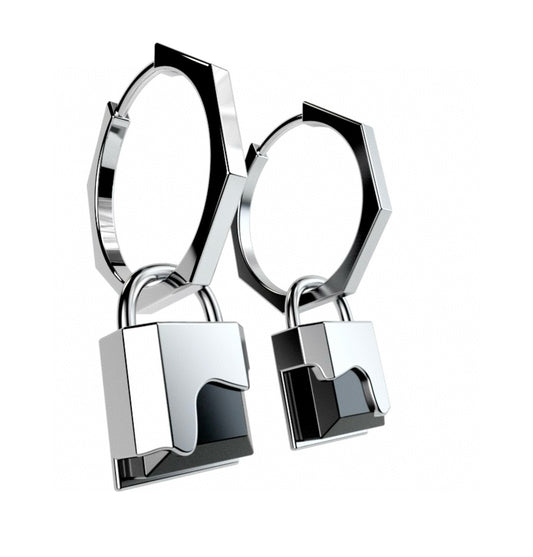 s925 Chocolate Lock Earrings