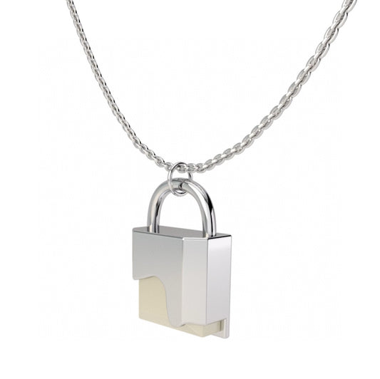 s925 Chocolate Lock Necklace