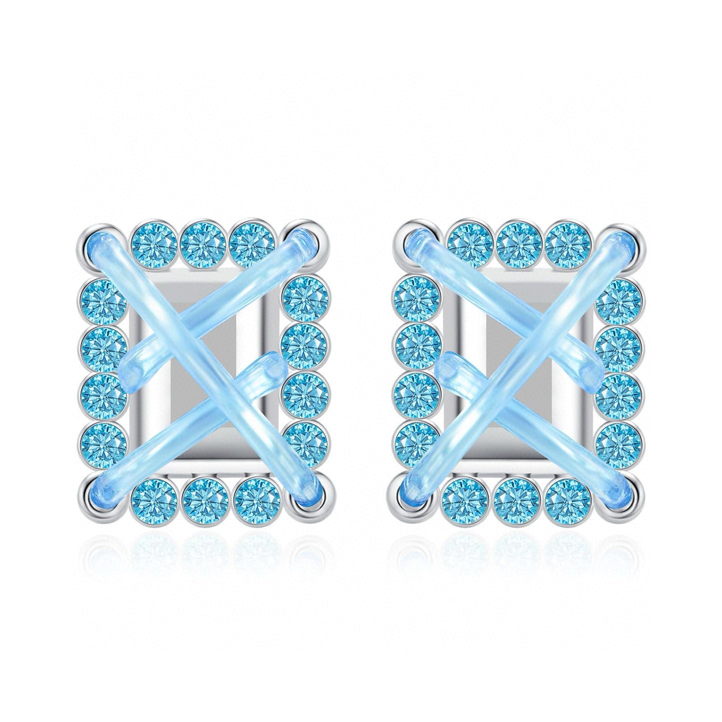 Encircling Metal Gemstone Stud Earrings