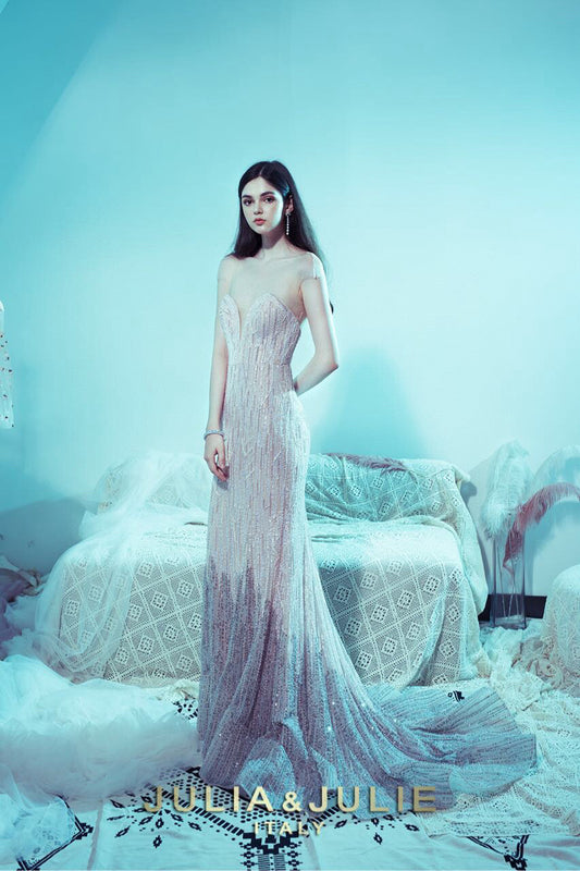 Ombre Beaded Mermaid Dress