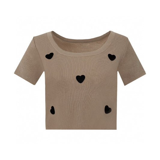 Embroidered Hearts T-Shirt